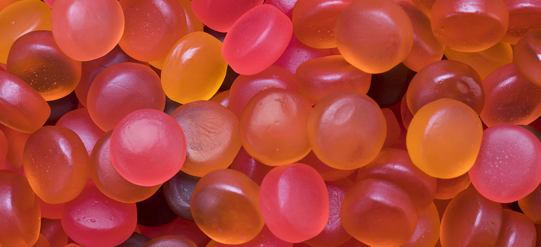 Pink vitamin gummies